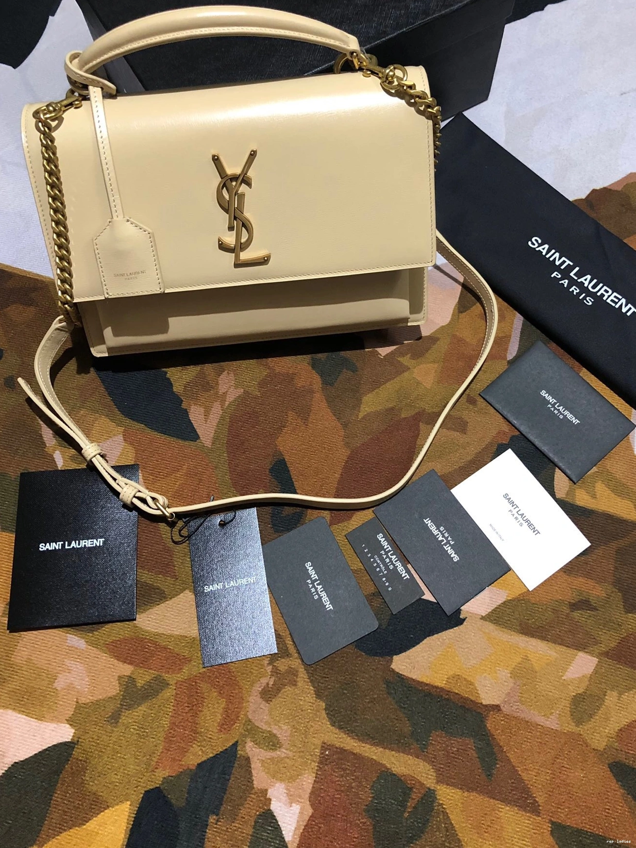 Repzbay REP SMOOTH LEATHER SUNSET SATCHEL MEDIUM IN YSL 0803